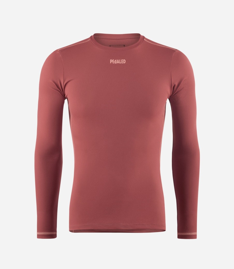 Uomo PEdALED | Base Layer A Maniche Lunghe Dark Red