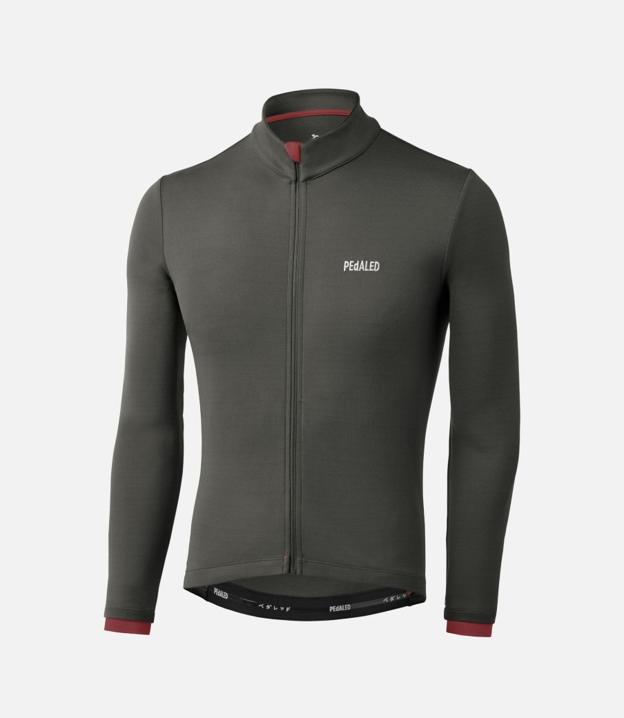 Uomo PEdALED | Maglia In Merino A Maniche Lunghe Grey Ink