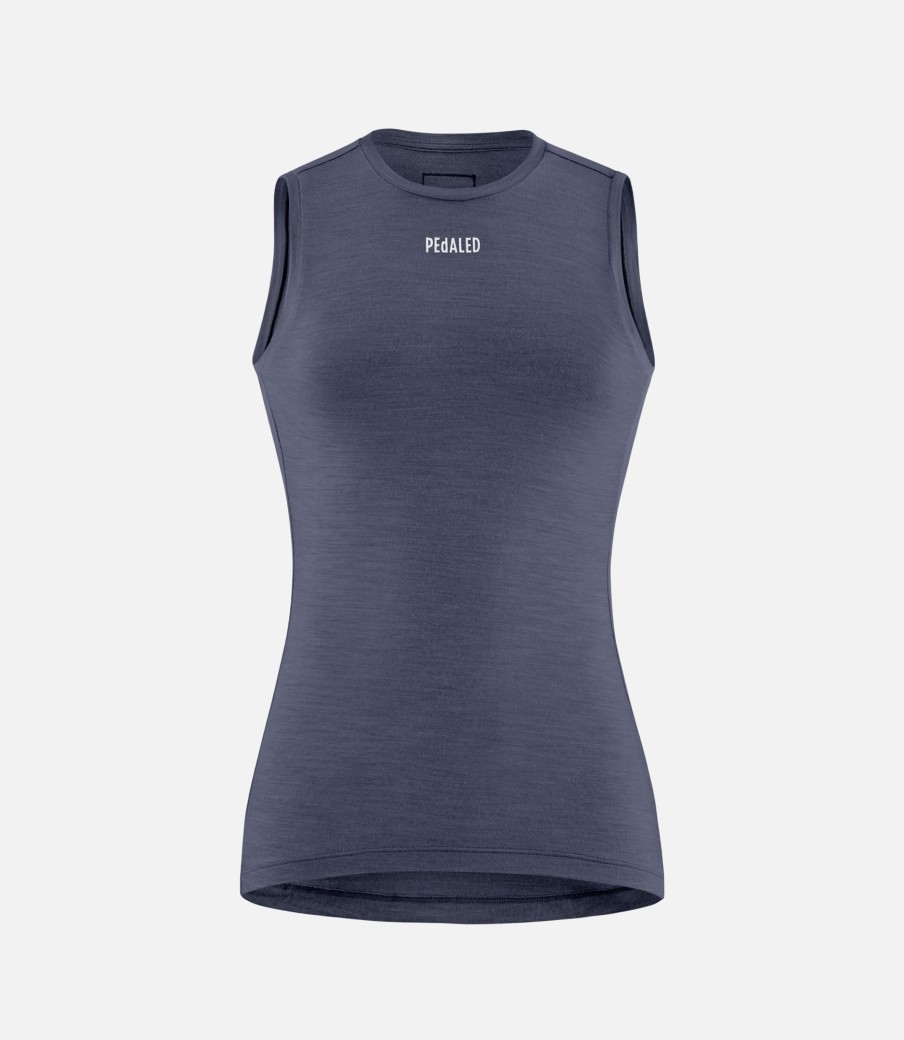 Donna PEdALED | Base Layer In Merino Senza Maniche Da Donna Dark Navy