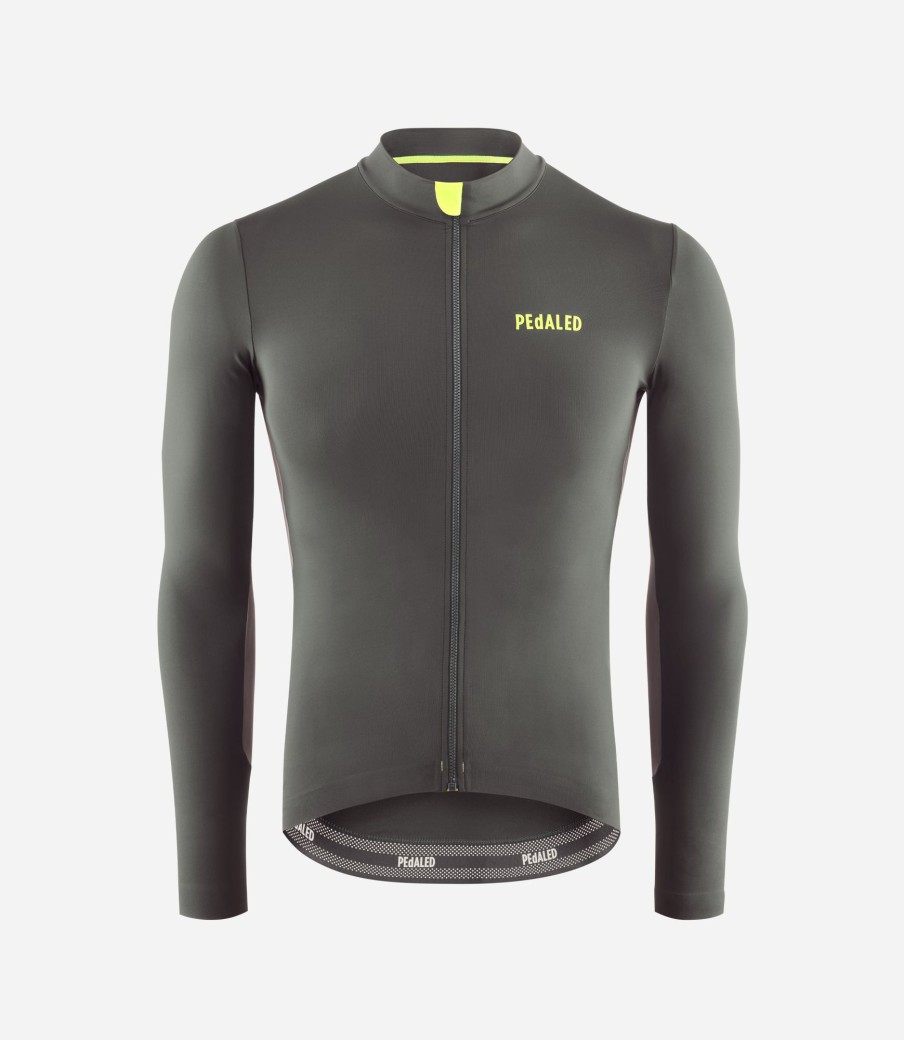 Uomo PEdALED | Maglia Maniche Lunghe Grigio Scuro