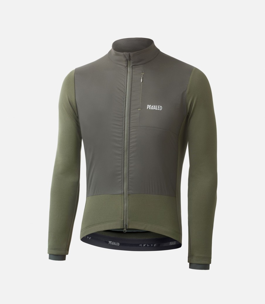 Uomo PEdALED | Maglia Antivento In Lana Merino A Maniche Lunghe Forest Night