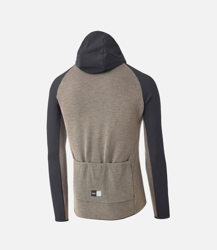 Uomo PEdALED | Maglia In Merino A Maniche Lunghe Con Cappuccio Walnut