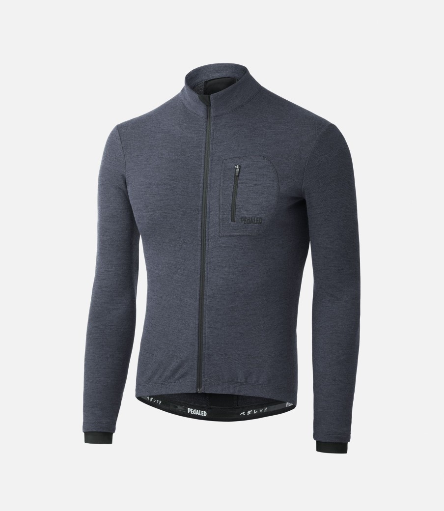 Uomo PEdALED | Maglia In Lana Merino A Maniche Lunghe Dark Navy