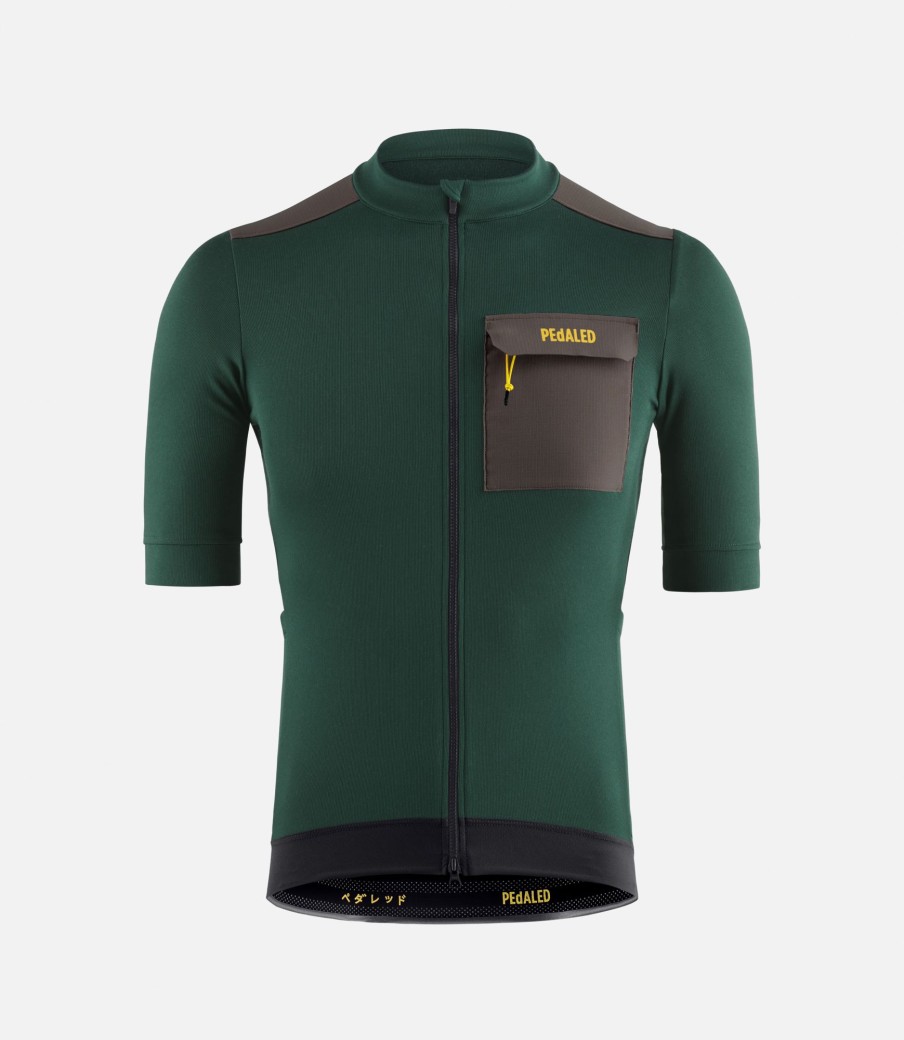 Uomo PEdALED | Maglia In Lana Merino A Maniche Corte Dark Green