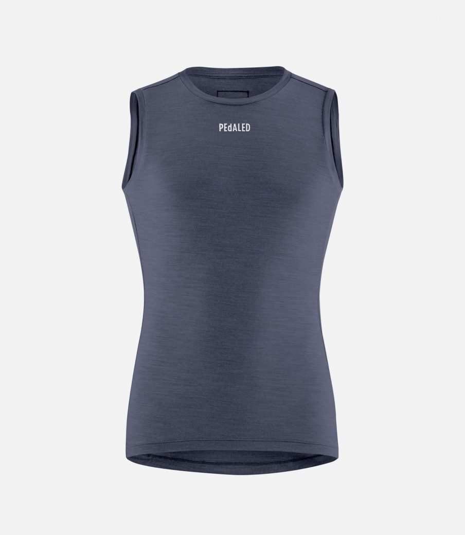 Uomo PEdALED | Base Layer In Merino Senza Maniche Dark Navy