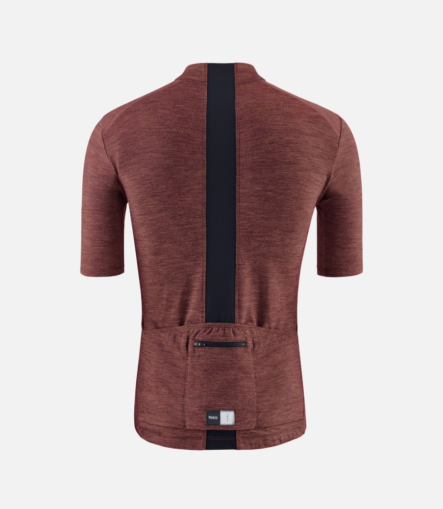 Uomo PEdALED | Maglia Maniche Corte In Merino Madder Brown