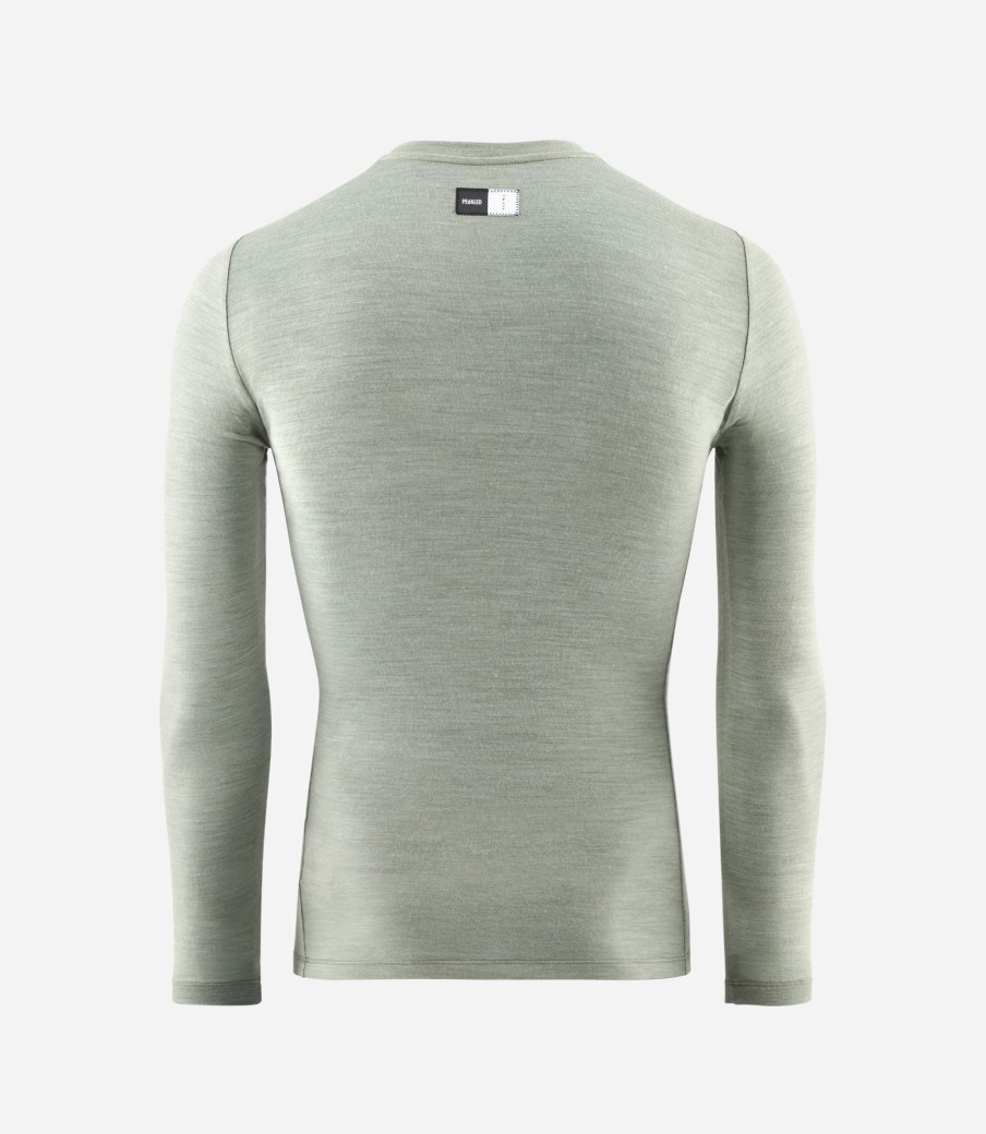 Uomo PEdALED | Maglia Intima In Merino Maniche Lunghe Verde Militare