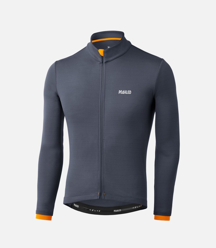 Uomo PEdALED | Maglia In Merino A Maniche Lunghe Indian Ink