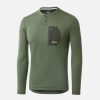 Uomo PEdALED | Maglia In Merino A Maniche Lunghe Verde Militare