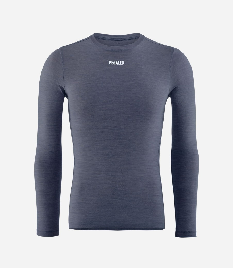 Uomo PEdALED | Maglia Intima In Merino Maniche Lunghe Navy