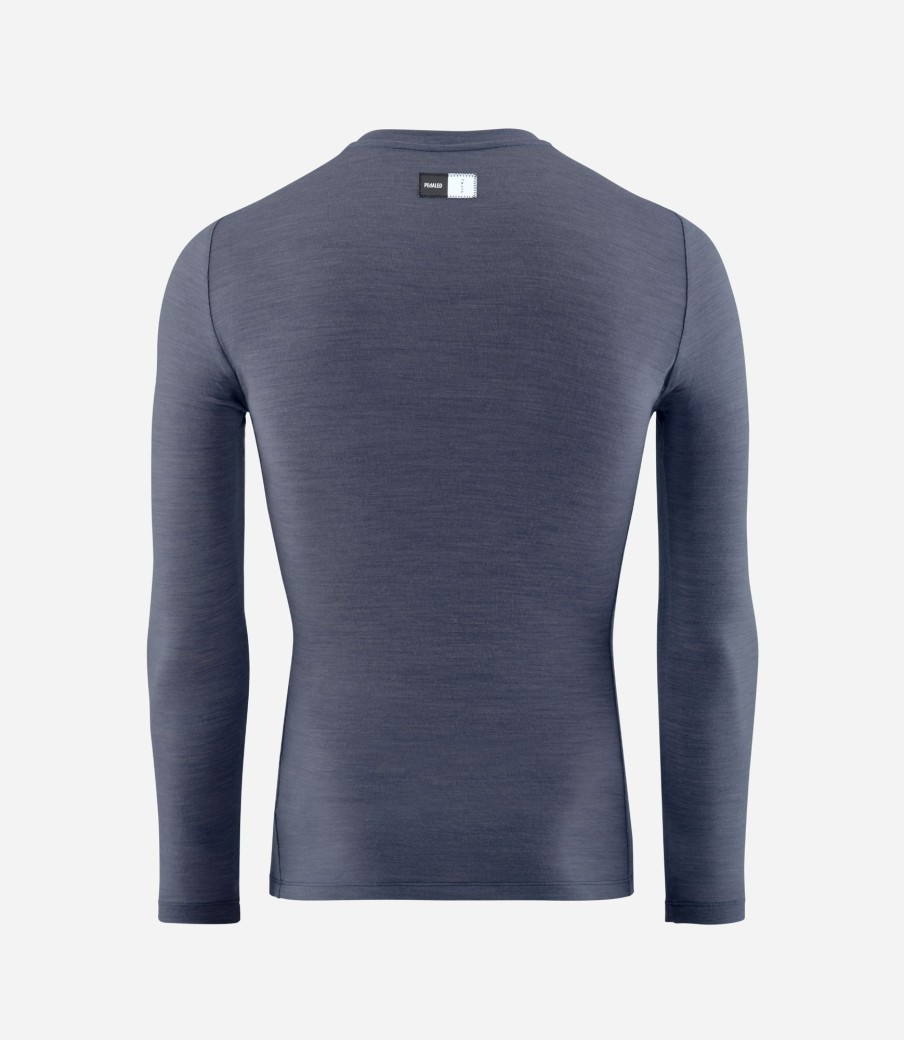 Uomo PEdALED | Maglia Intima In Merino Maniche Lunghe Navy