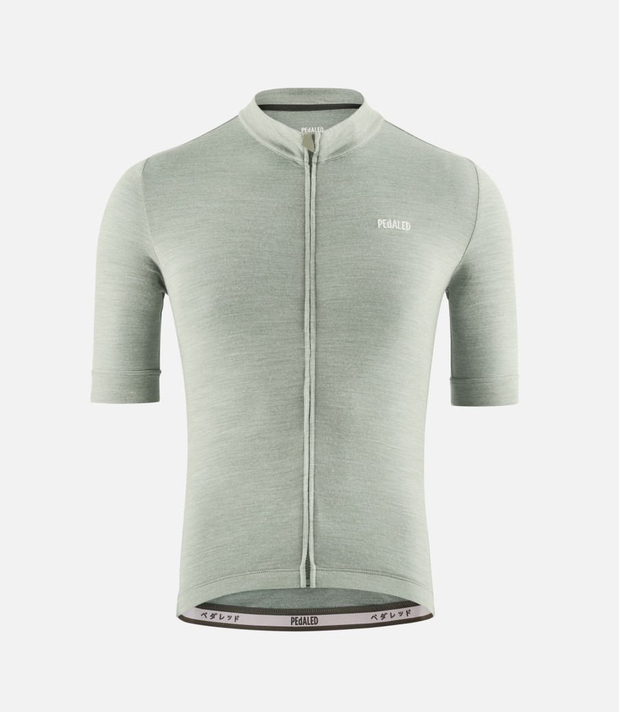 Uomo PEdALED | Maglia In Merino Maniche Corte Verde Militare