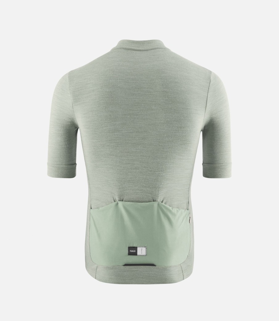 Uomo PEdALED | Maglia In Merino Maniche Corte Verde Militare